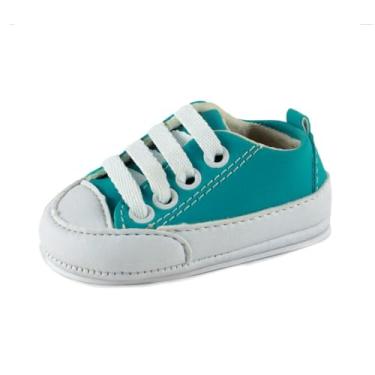 Imagem de Sapatinhos Bebê-Tenis recém-nascido primeiros passos, forrado com tecido espumado 14ao20 baby 1001D (Verde Branco, BR, Bebê, Numérico, 15)