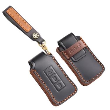 Imagem de HIBEYO Capa de chaveiro personalizável compatível com Mitsubishi Delica D5 para Mitsubishi Outlander 2014 Pajero Delica acessórios chaveiros personalizados de couro genuíno - B tipo preto