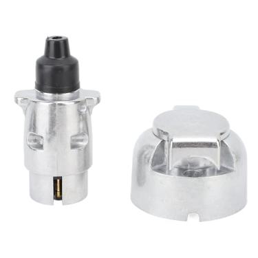 Imagem de Conjunto Leve de Tomada de Reboque de 7 Pinos DC12V - Adaptador de Reboque de Liga de Alumínio para Carros, Trailers, Caminhões e Barcos