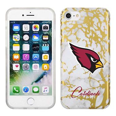 Imagem de Prime Brands Group Capa de celular com estampa de mármore branco e dourado em TPU para Apple iPhone 8/7/6S - licenciado pela NFL Arizona Cardinals