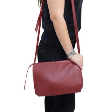 Imagem de Bolsa Feminina de Couro Nina - Zup Bags, Bordô