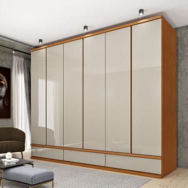 Imagem de Guarda Roupa 6 Portas 270cm Toquio Espresso Móveis Cinamomo/ Off White