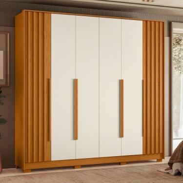 Imagem de Guarda Roupa Casal 06 Portas Deville Cinamomo/Off White