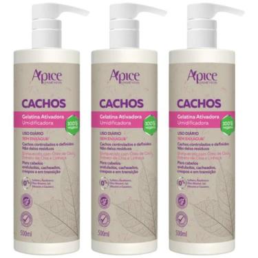 Imagem de Kit 3 Gelatina Apse Apice Ativadora De Cachos Umidificadora Cabelos Ca