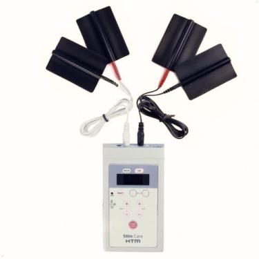 Imagem de HTM Stim Care, Eletroestimulador Portátil para Estética, com Gel Clínico 1kg e 8 Eletrodos