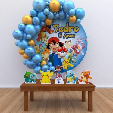 Imagem de Kit Festa Painel Redondo PERSONALIZADO Pokemon 01   - IMPAKTO VISUAL
