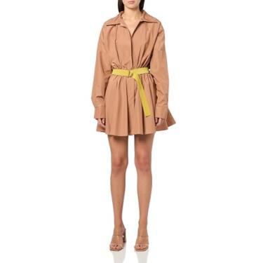 Imagem de Norma Kamali Minivestido feminino superdimensionado Bf Nk Shirt rodado, Cappuccino, G