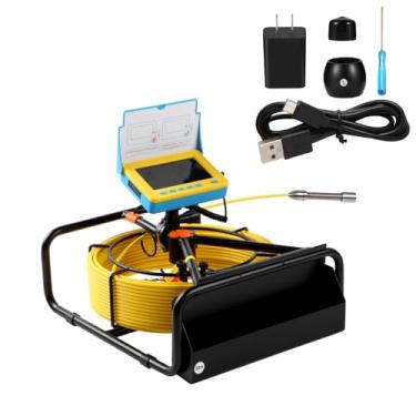 Imagem de FDGSAB Câmera de Esgoto, Câmera de Inspeção de Drenagem de Tubo de 4,3" com Função Dvr E Cabo Snake, Boroscópio Ip68 À Prova D'Água com Luzes Led (131,2 Pés/40 M)