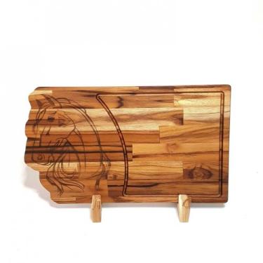 Imagem de Tábua de Carne para Churrasco Teca Cavalo - LAZERBR