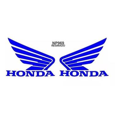 Imagem de Adesivo Faixa Relevo 3d Asa Honda Resinado Azul - Resitank