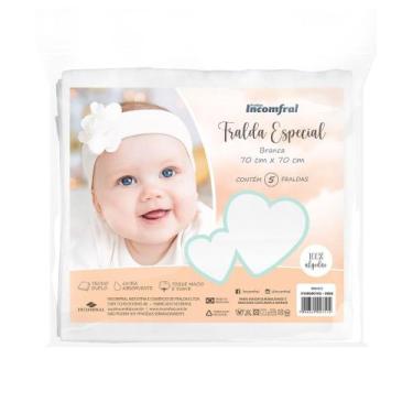 Imagem de Fralda Especial Incomfral 70cm x 70cm C/5 Branco 32010011
