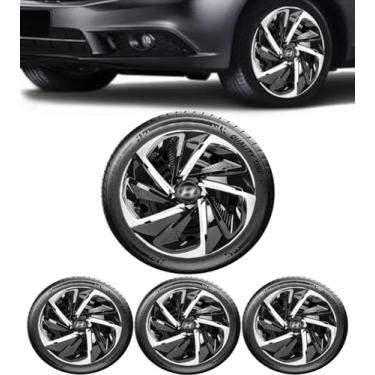 Imagem de Jogo Calota Nitro Preto/Prata Aro 14 (HYUND) HB20 Hatch | HB20s Sedan 2012 Até 2025