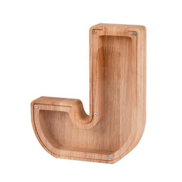 Imagem de Caixa de madeira para guardar moedas, caixa de dinheiro, cofrinho para crianças, decoração de casa - J