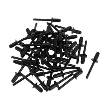 Imagem de TUCKBOLD Rebites cegos de flange grande de extremidade aberta preto 50 peças 6,4 mm diâmetro do punho 12 mm comprimento do cabo 11 mm diâmetro da flange liga de alumínio ferro