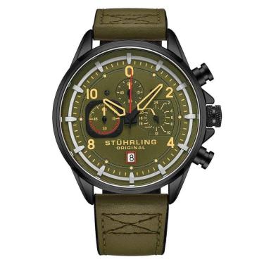 Imagem de Relógio Masculino Stuhrling Aviador 929 Quartzo 45mm, Verde