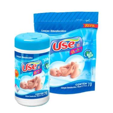 Imagem de Lenços Umedecidos Use It Baby Pote Azul c/70 com Refil