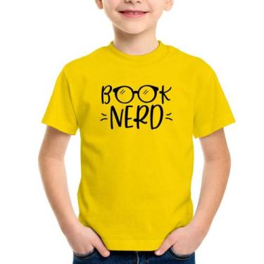 Imagem de Camiseta Infantil Book Nerd - Foca na Moda, Amarelo, 14