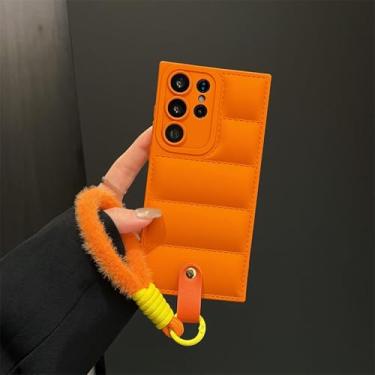 Imagem de HPQWN Para S24 Plus Fashion Lanyard Case Capa de alça de pulso (para S24 Plus/laranja)