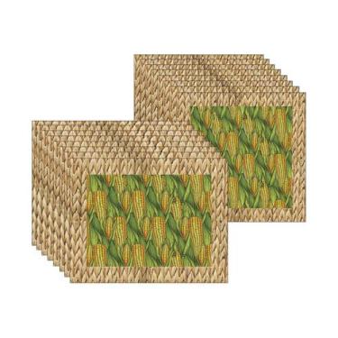 Imagem de Kit Jogo Americano + Guardanapo Milho/Palha - NSW, 8 Peças