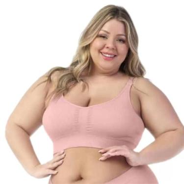 Imagem de Sutiã Plus Size C/ Bojo Comfort Sem Costura Microfibra Zee Rucci, Rosa