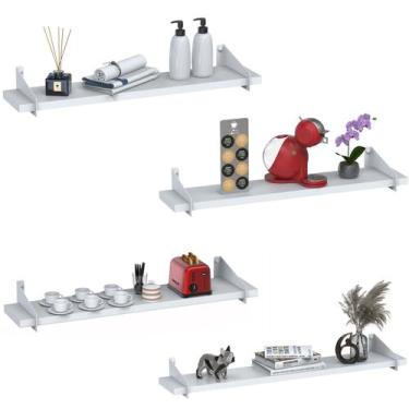 Imagem de 4 Prateleiras Suspensa Estilo Industrial Madeira 60cm UN B - Unidas St