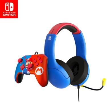 Imagem de PDP AIRLITE Wired Headset & REMATCH Wired Controller Bundle: Mario Dash For Nintendo Switch, Nintendo Switch - OLED Model