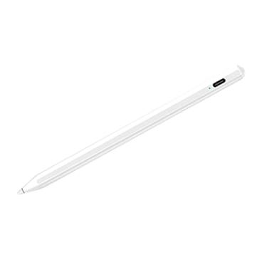 Imagem de Prettyia Caneta Stylus capacitiva para telas sensíveis ao toque, caneta recarregável, ponta fina de 1,5 mm, função de economia de energia compatível com tablet iOS e Android - branca