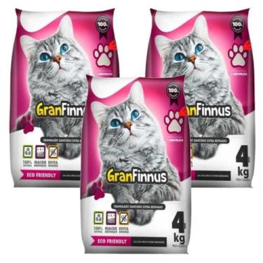 Imagem de Kit 3 Areia Higienica Para Gatos Gran Finnus Total 12kg - ARGIPET