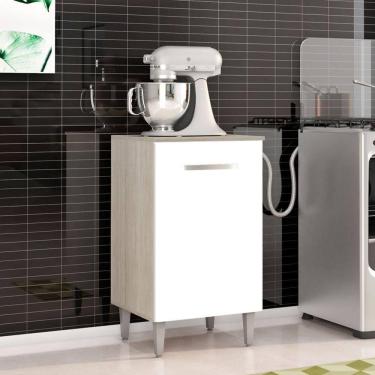 Imagem de Balcão Multiuso Porta Botijão De Gás Angela Elmo/branco Hr Móveis