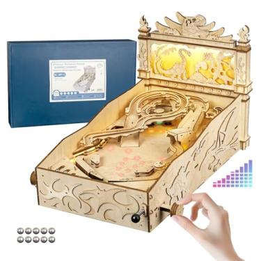 Imagem de WodGod 3D Wooden Dinosaur Pinball Machine DIY Kit for Adults & Teens - Tabletop Arcade Game with LED Lights & Sound Effects, STEM Building Model, Creative Gift for Ages 14+