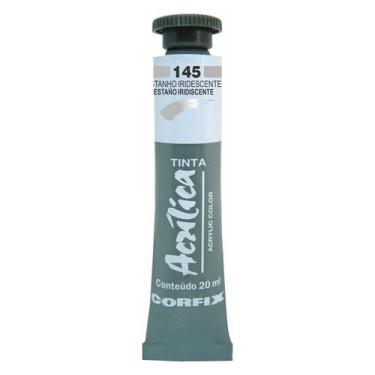 Imagem de Tinta Acrílica Corfix 20ml Metálica - 81020, 145 - ESTANHO IRIDESCENTE