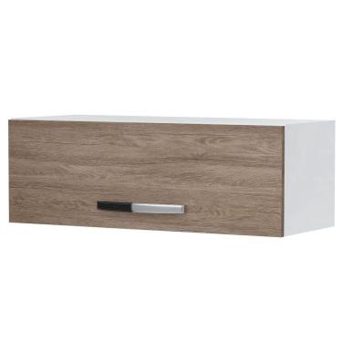 Imagem de Armário Aéreo Geladeira 1 Porta Veneza 70cm branco castanho