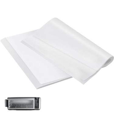 Imagem de Forros de fritadeira a ar de 30 cm para forno Ninja Air Fryer, 100 peças de papel manteiga para fundo do forno para torradeira Ninja Foodi, branco