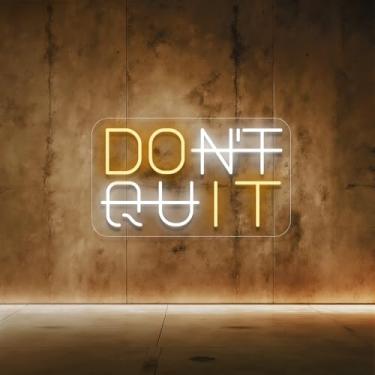 Imagem de Placa neon de LED Don't Quit - Sinais de néon para decoração de parede - Sinal de néon motivacional para academia e arte de parede de academia para academia em casa - para sala de escritório, sala de