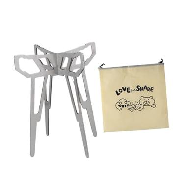 Imagem de YIJU Acampamento de cozinha suporte de fogueira rack maconha estável acampamento tripé de suporte aberto para ao ar livre