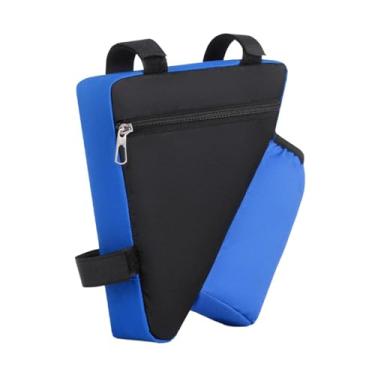 Imagem de oshhni Saco de armazenamento de quadros de bicicleta de bicicleta, pacote de ciclismo Oxford pano, bolsa de triângulo com bolsa de mamãe de garrafas de água, Azul