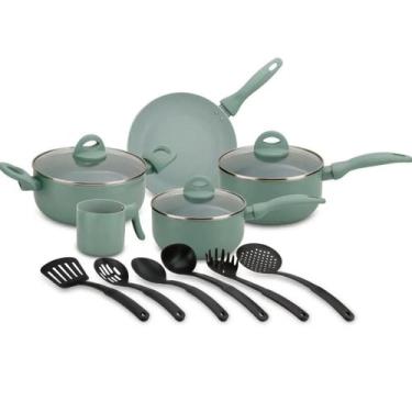 Imagem de Jogo De Panelas Antiaderente Marmorizada 14 Peças Lindas - Knakasaki, 