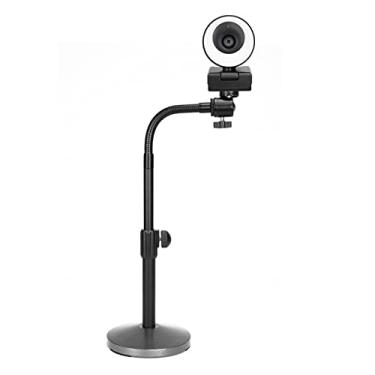 Imagem de Webcam 1080P Webcam 60FPS Autofocus HD Câmera Web com Anel de Microfone Luz Web Cam para PC Câmera de Computador para Gravação Chamadas Conferência Jogos (Cor: 1080P 60FPS) (60FPS com Suporte 1)