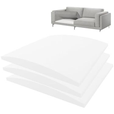 Imagem de Heavyoff Almofadas de sofá com suporte para assento flácido, 45D, espuma de alta densidade, curva, almofada de assento de móveis, reparo sob a flacidez para poltrona seccional, conjunto de 3, branco