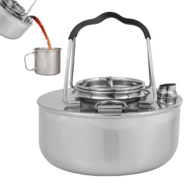 Imagem de Bule de acampamento, chaleira de acampamento | Equipamento de mochila portátil de chaleira,Bule de acampamento estável, acessórios de fogão ao ar livre com grande capacidade de, piquenique