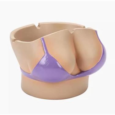 Imagem de Cinzeiros para homens fumar criatividade cinzeiro de mesa personalidade elegante resina material moderno simples para uso doméstico ornamentos de escritório (cor: roxo, tamanho: A)