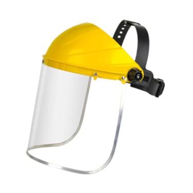 Imagem de MERIGLARE Máscara de soldagem máscara resistente ao impacto portátil com flip up visor protetor de face tampa de soldagem elétrica para moagem, Top Amarelo
