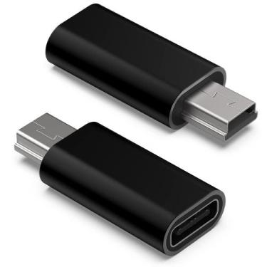 Imagem de Adaptador USB C para Mini USB 2.0 HieBee Tipo C Feminino, pacote com 2