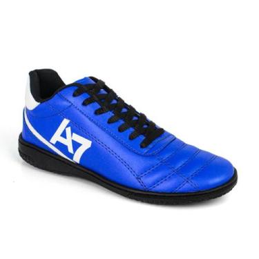 Imagem de Chuteira Futsal A7 Futebol Quadra Salão Macia Leve - AVIATION7, Azul, 