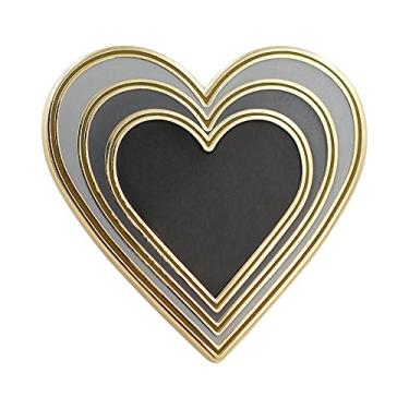 Imagem de REAL SIC Broche de coração radiante esmaltado – Presente de coração com emoji de coração para namorados – Variações vermelhas e pretas, broche de presente para namorado ou namorada para bonés, mochilas, jaquetas, bolsas e tops, Ferro