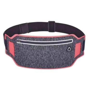 Imagem de Pochete Corrida Fitness Slim Cintura Antifurto Money Viagem Doleira Água Porta Celular Documento Treino Academia Caminhada Bike Celular (Vermelho/Cinza)