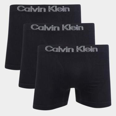 Imagem de Kit Cueca Boxer Calvin Klein C/ 3 Peças, Preto, M