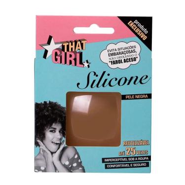 Imagem de Adesivo de Silicone That Girl Reutilizável para Seios Pele Negra 1 Par