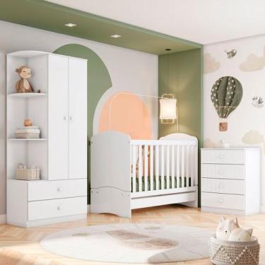 Imagem de Quarto de Bebê Completo Hope 2 Portas 6 Gavetas Branco - Pnr Móveis, B