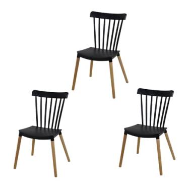 Imagem de Kit 03 Cadeiras de Jantar Cozinha Moderna Windsor Madeira
